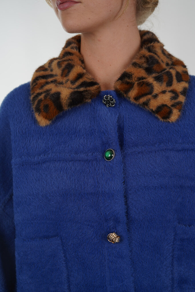 ESSENTIEL ANTWERP ESSENTIEL ANTWERP INTENTION JACKET WITH COLLAR BLACK IRIS BI31