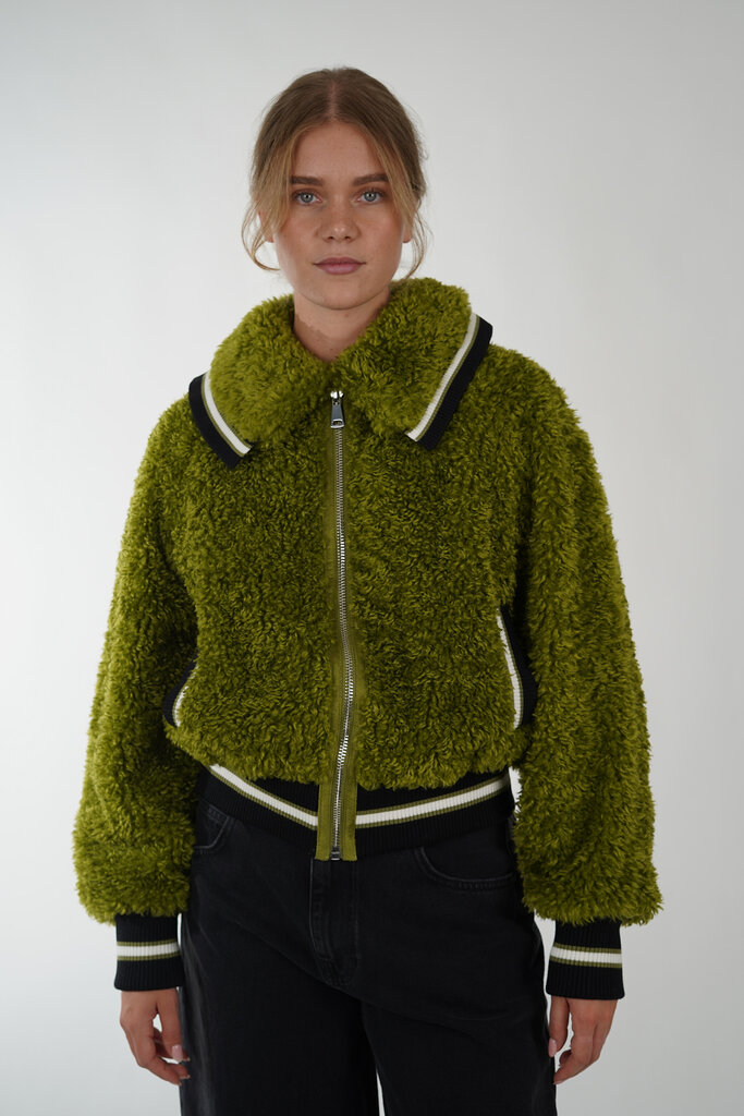 ESSENTIEL ANTWERP ESSENTIEL ANTWERP IWILL FAUX FUR JACKET BRAT OLIVE BO26