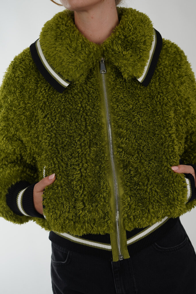 ESSENTIEL ANTWERP ESSENTIEL ANTWERP IWILL FAUX FUR JACKET BRAT OLIVE BO26