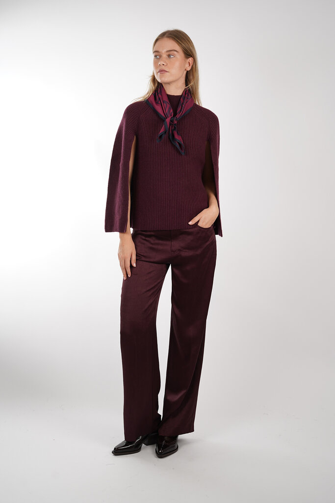 Dante 6 DANTE 6 SUMMIT 5-POCKET SATIN PANTS MULBERRY RED 42