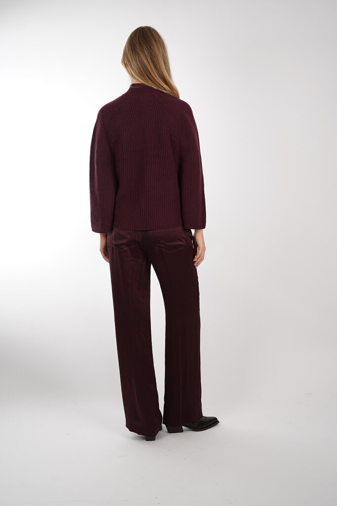 Dante 6 DANTE 6 SUMMIT 5-POCKET SATIN PANTS MULBERRY RED 42