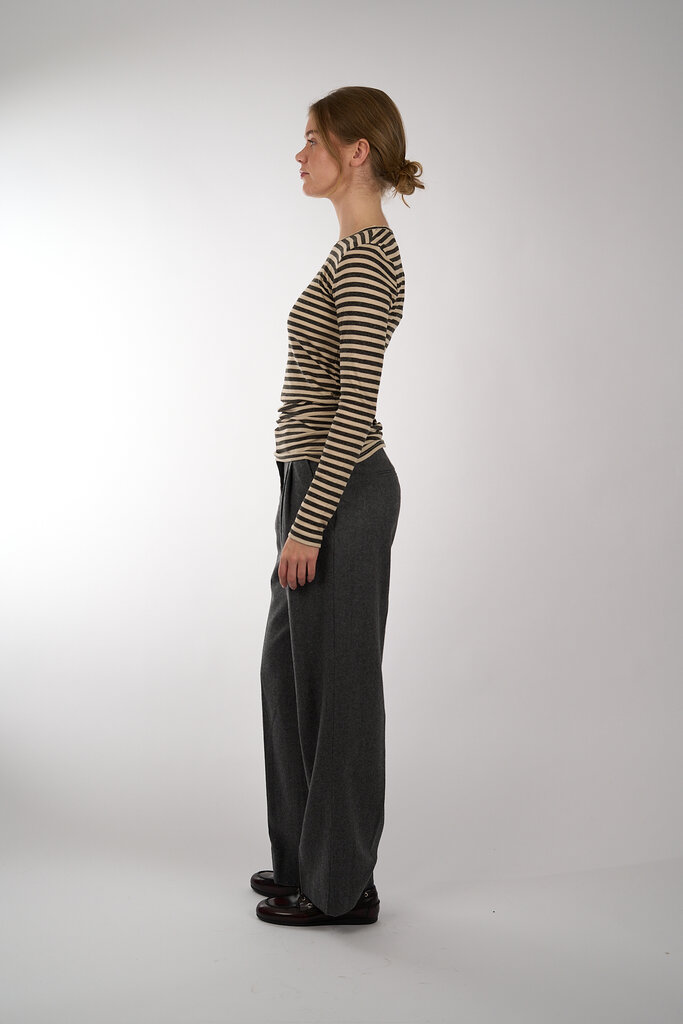 By Bar BY BAR BASIC LS STRIPE TOP 018 CHALK