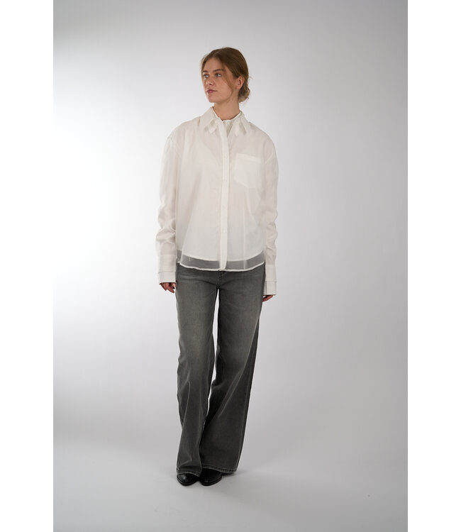 EST'SEVEN MESH BLOUSE WHITE