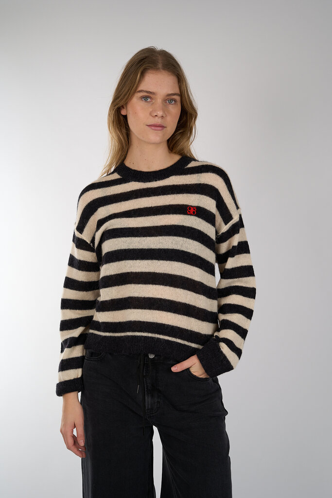 Dante 6 DANTE 6  ARIAMA STRIPE STRIPED SWEATER BLACK/CREAM