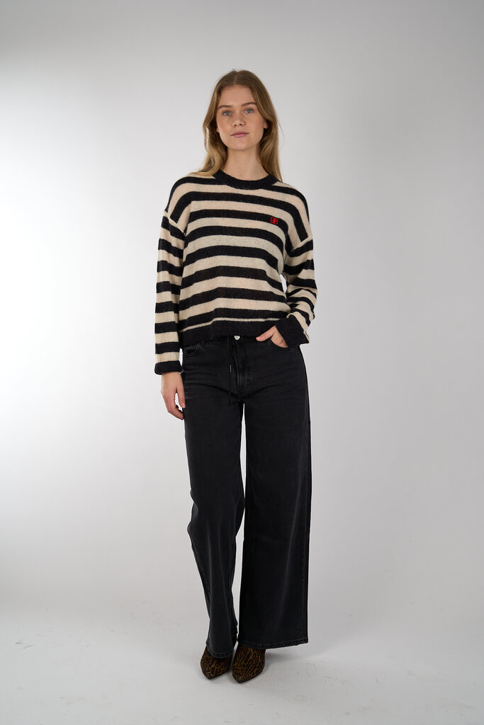 Dante 6 DANTE 6  ARIAMA STRIPE STRIPED SWEATER BLACK/CREAM