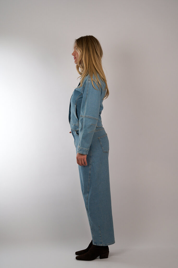 Est'Seven MSCH COPENHAGEN KOBANE TUA BARREL JEANS BLUE