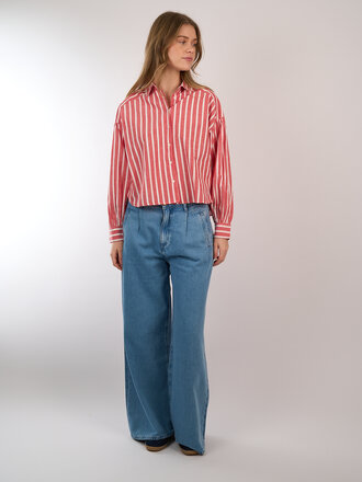 By Bar BY BAR SARAH SHORT STRIPE BLOUSE RED