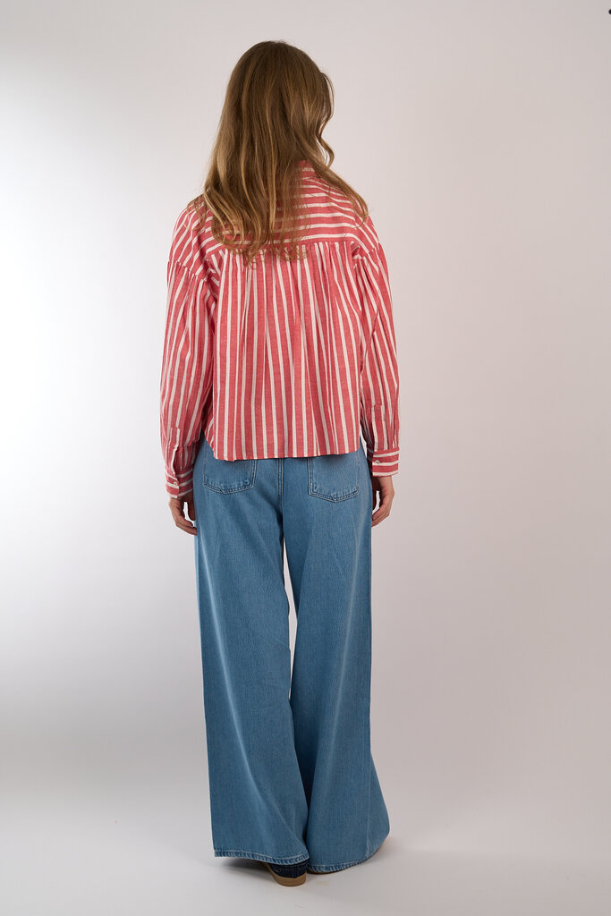 By Bar BY BAR SARAH SHORT STRIPE BLOUSE RED