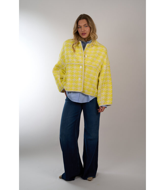ESSENTIEL JOKING KNIT JACKET LEMON