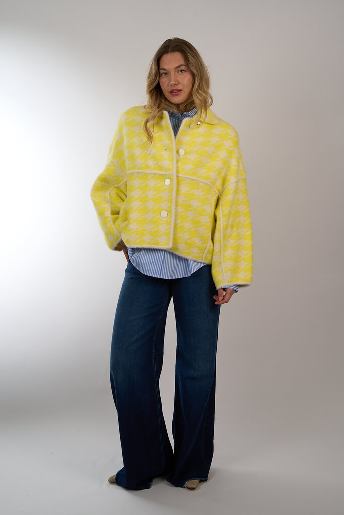 ESSENTIEL ANTWERP ESSENTIEL JOKING KNIT JACKET LEMON