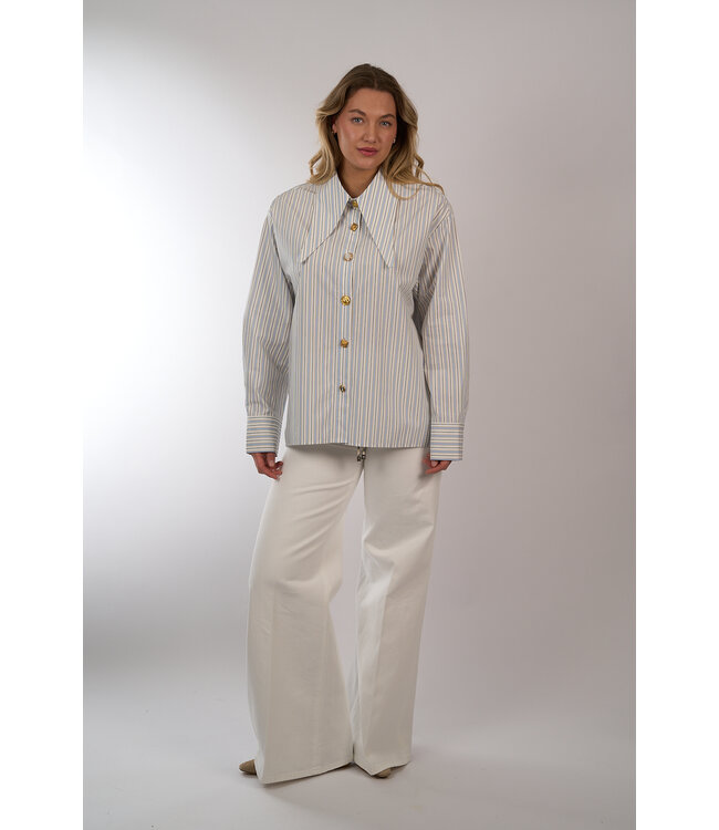 ESSENTIEL JOMATO POINTY SHIRT BLUE