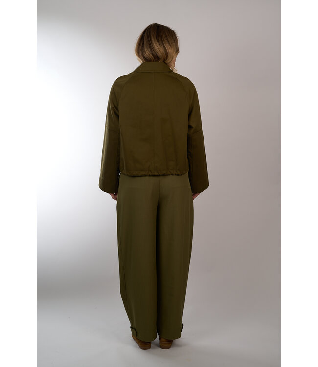 ESSENTIEL JAMAICAN BARREL LEG PANTS OLIVE