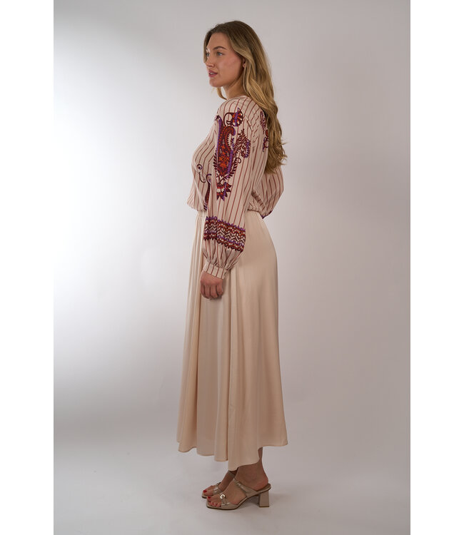 IVI SOLID SOLID SILK SKIRT LIGHT SAND