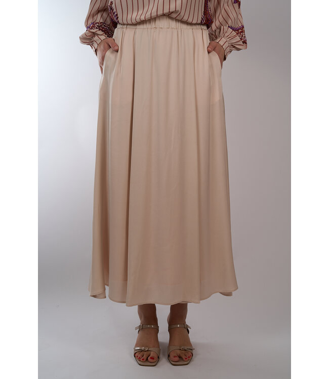 IVI SOLID SOLID SILK SKIRT LIGHT SAND
