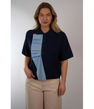 ESSENTIEL ANTWERP ESSENTIEL JUMBLE POLO NAVY