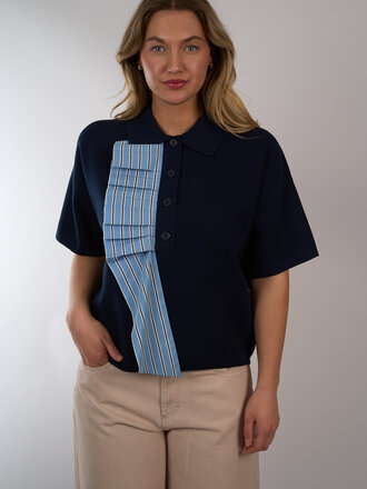 ESSENTIEL ANTWERP ESSENTIEL JUMBLE POLO NAVY