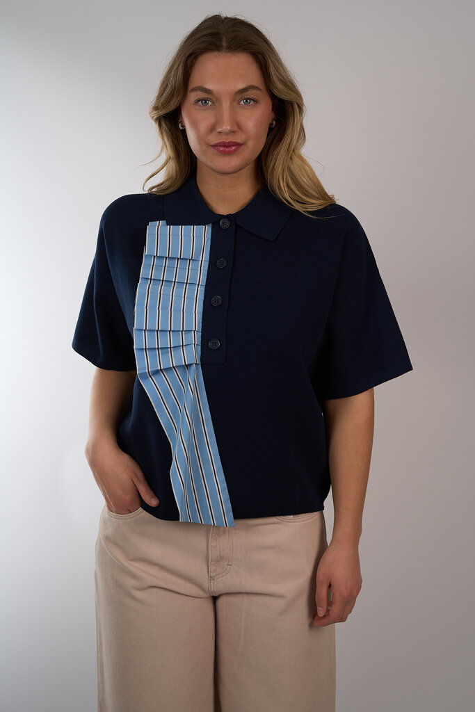 ESSENTIEL ANTWERP ESSENTIEL JUMBLE POLO NAVY