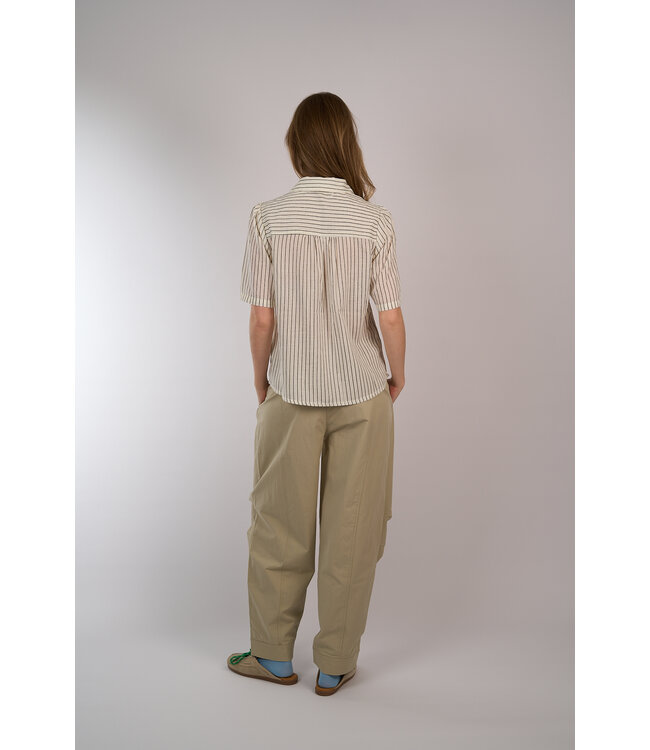 AAIKO VERONNE STRIPE TIE PES 351 LES BLANCS