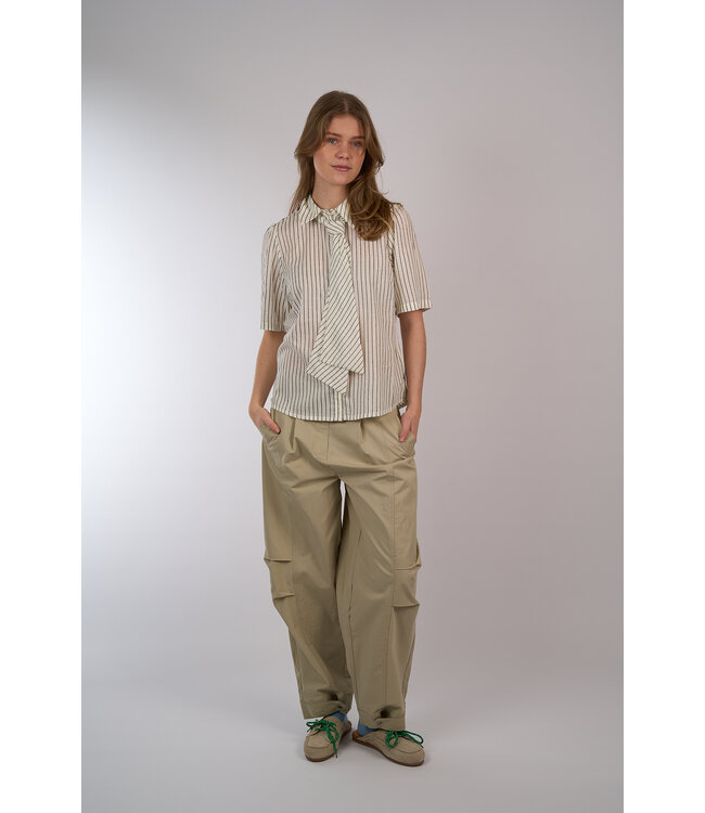 AAIKO VERONNE STRIPE TIE PES 351 LES BLANCS