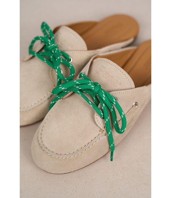 POSA BOAT LOAFER MULE LIGHT TAUPE