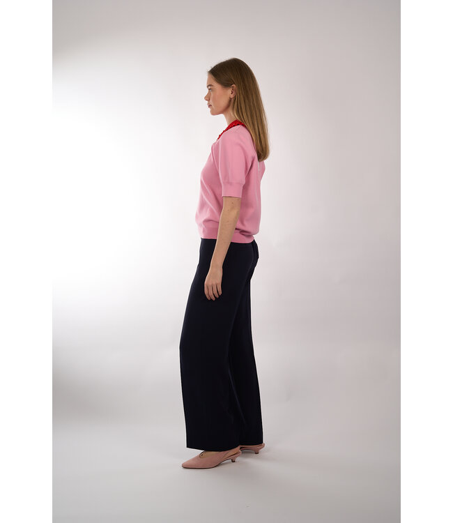 ESSENTIEL JEWELRY EMBROI KNIT POLO CANDY