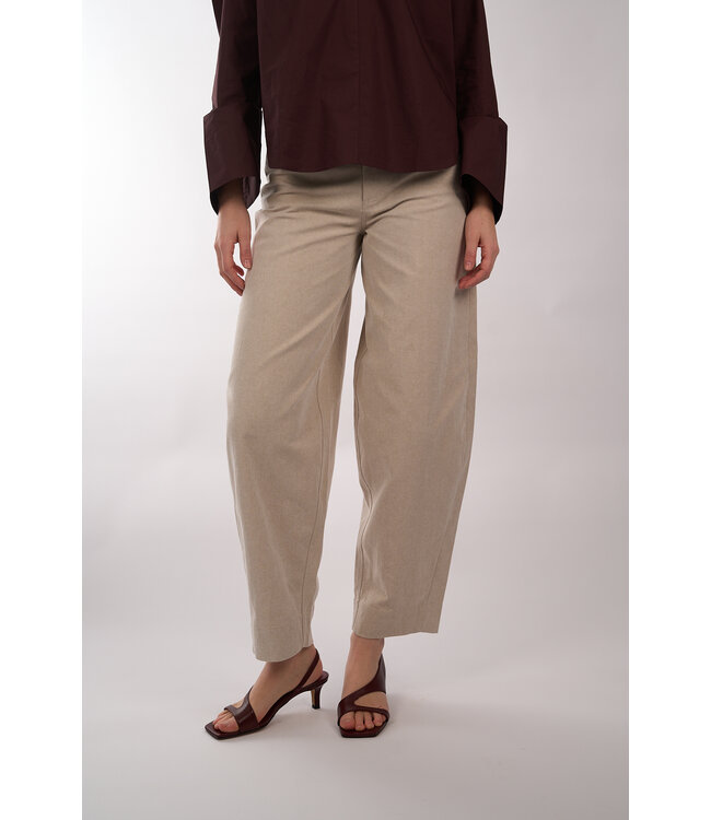 SECOND FEMALE BACOLI BARREL TROUSERS SOFT BEIGE