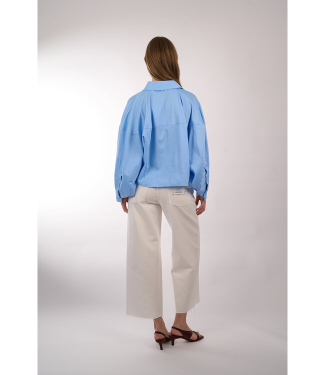 EST'SEVEN ANNABETH BLOUSE LIGHT DENIM BLUE