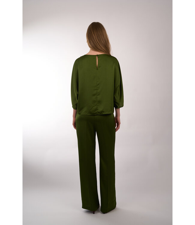 DANTE 6 RISETTE FLOWING SATIN TOP 3830