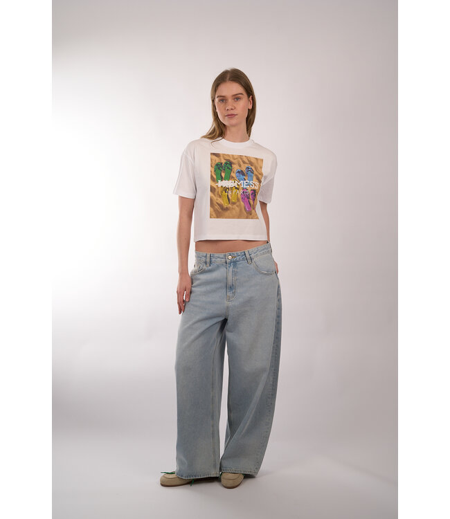 ELITE T-SHIRT CROP DIGITAL 113 WHITE