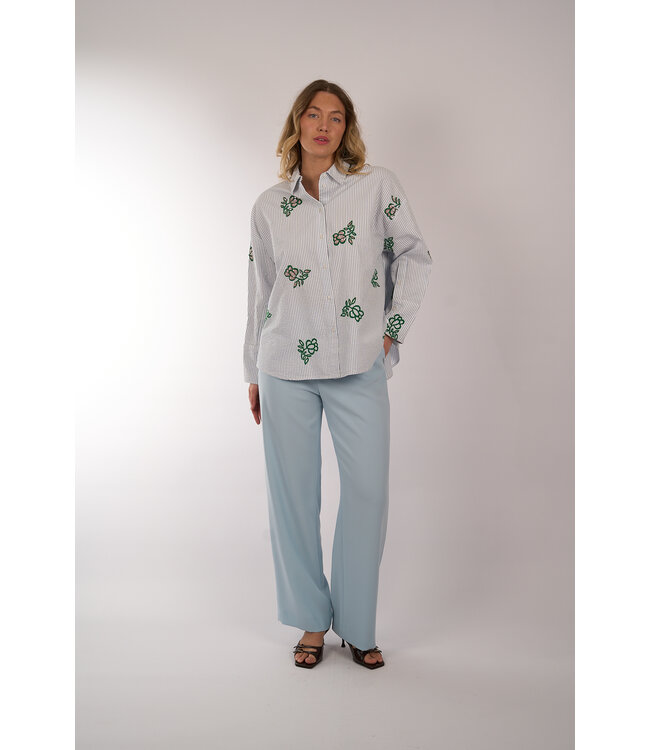 ESSENTIEL JALINKI EMBROIDERED SHIRT OFF WHITE