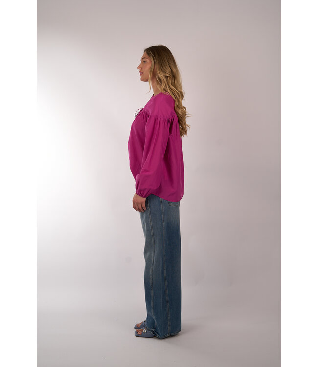 IVI COTTON SILK BLOUSE LIGHT BERRY