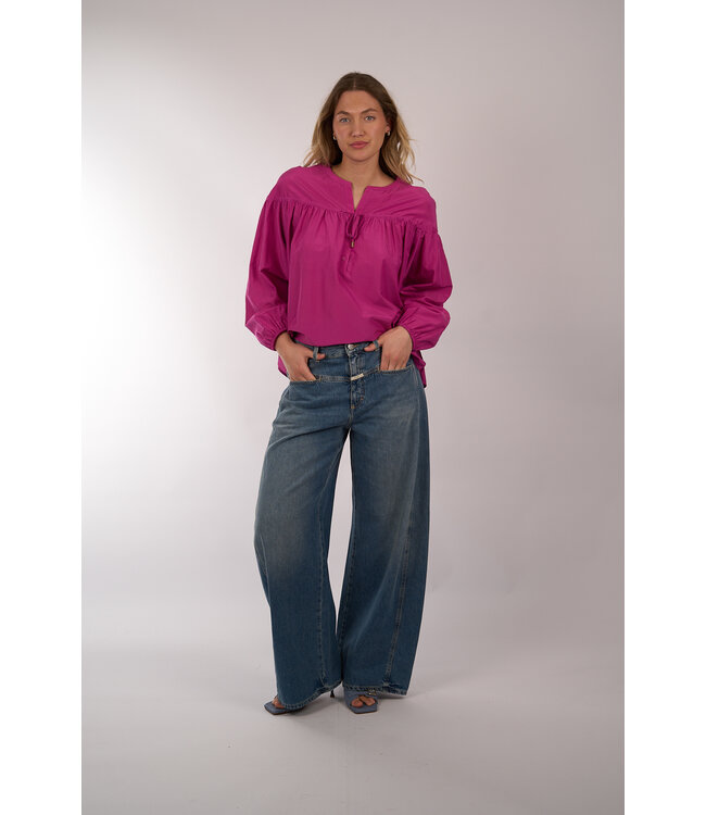 IVI COTTON SILK BLOUSE LIGHT BERRY