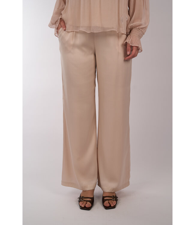 IVI SOLID SILK PANTS LIGHT SAND