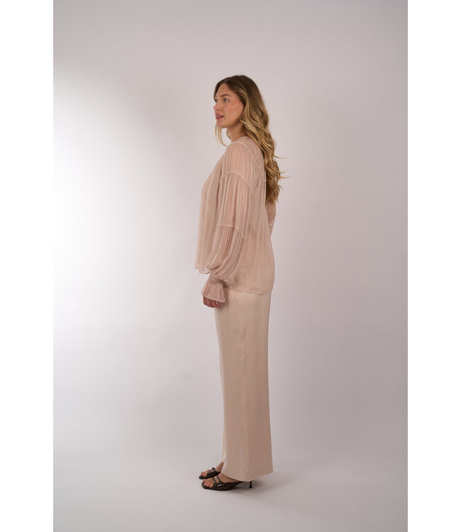 IVI SOLID SILK PANTS LIGHT SAND