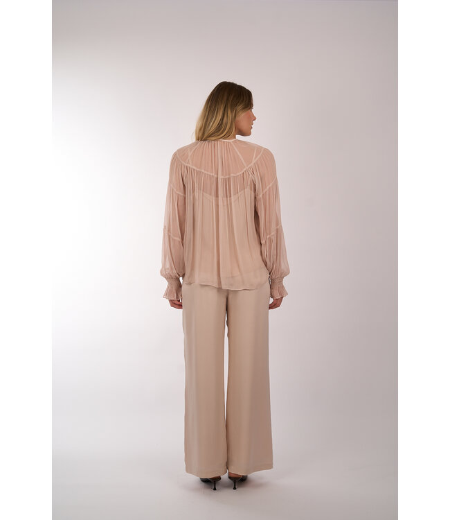 IVI FANCY CRINCLE BLOUSE LIGHT SAND