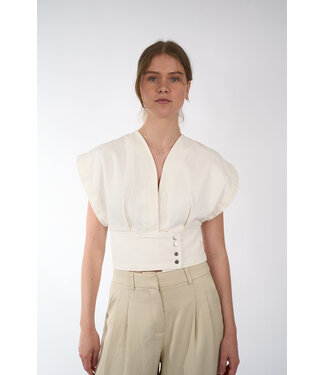 Est'Seven EST'SEVEN PFEIFER DENIM TOP 26 WHITE