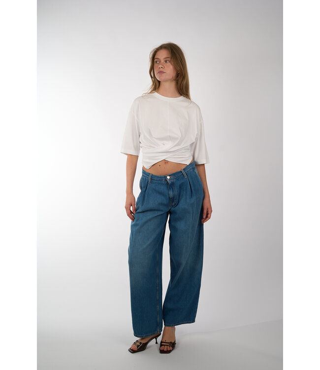SAMSOE & SAMSOE SAHARPER PLEAT 15893 FLUID DENIM