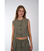 By Bar By Bar NORI MELANGE GILET Charcoal Melee