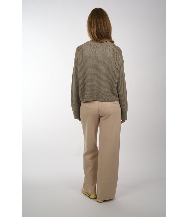 AIMEE THE LABEL JAYDAS6 PIQUE TROUSERS SAND