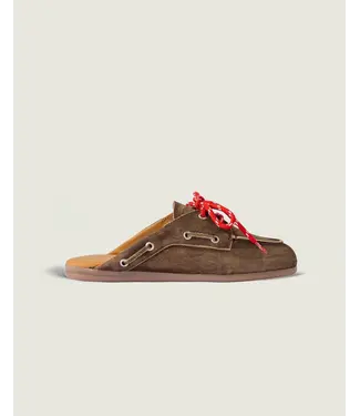 Posa POSA BOAT LOAFER MULE DARK BROWN