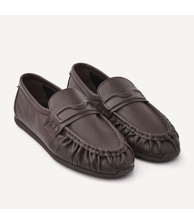 NUBIKK RILEY MIO DK BROWN LEATHER