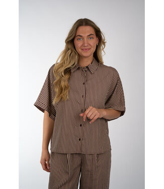 By Bar BY BAR SUNNY STRIPE BLOUSE BURGUNDY STRIPE