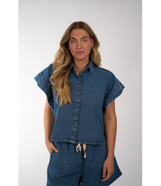 By Bar BY BAR  PIXIE SHORT DENIM BLOUSE MEDIUM DENIM