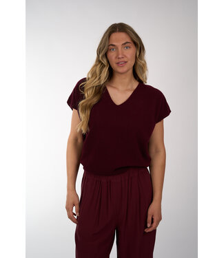 By Bar BY BAR SIL V-NECK PULLOVER WINE