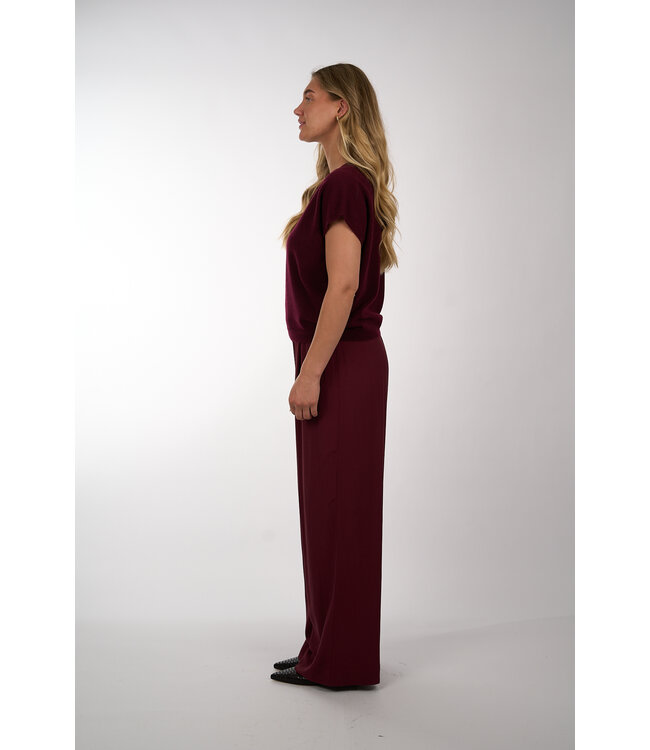 BY BAR SIL V-NECK PULLOVER WINE