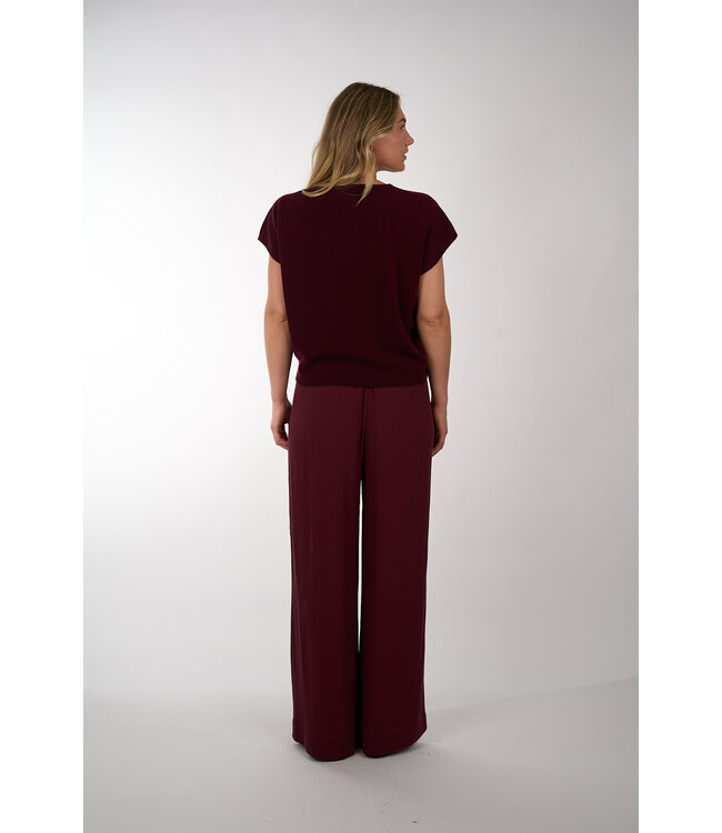 BY BAR SIL V-NECK PULLOVER WINE