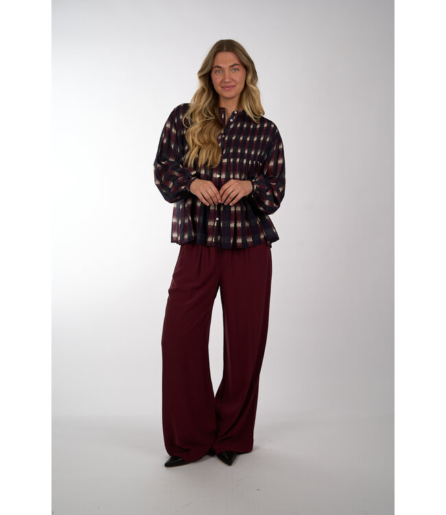 BY BAR  MINE IKAT BLOUSE WINE IKAT PRINT
