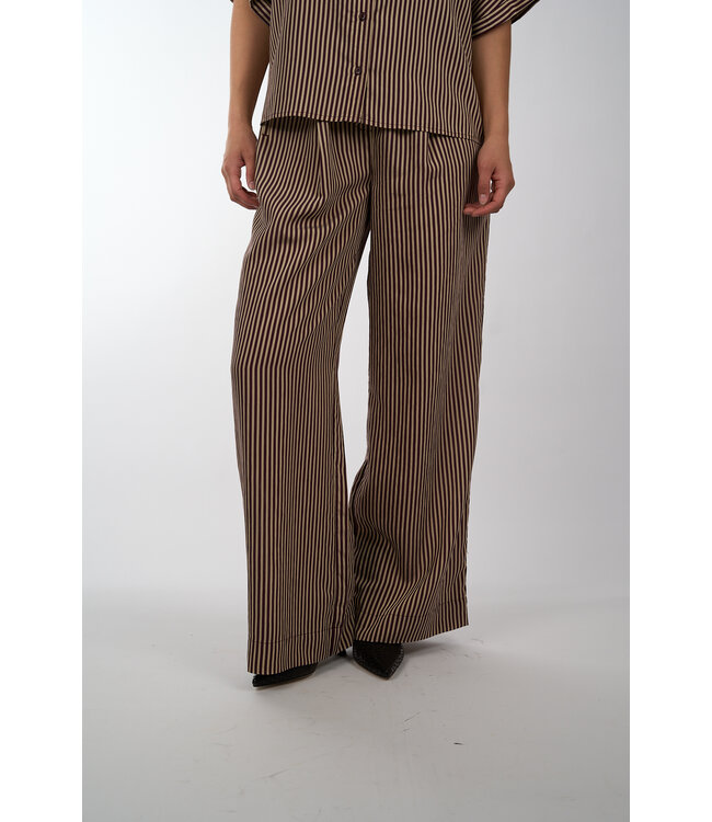 BY BAR CELIN STRIPE PANTS BURGUNDY STRIPE