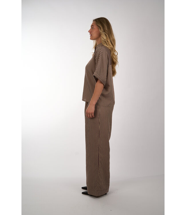 BY BAR CELIN STRIPE PANTS BURGUNDY STRIPE