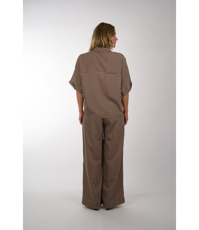 BY BAR CELIN STRIPE PANTS BURGUNDY STRIPE